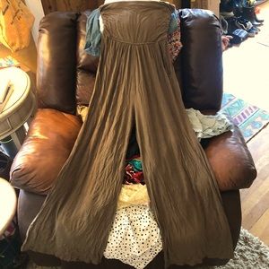 Tube top Pants suit romper with pockets